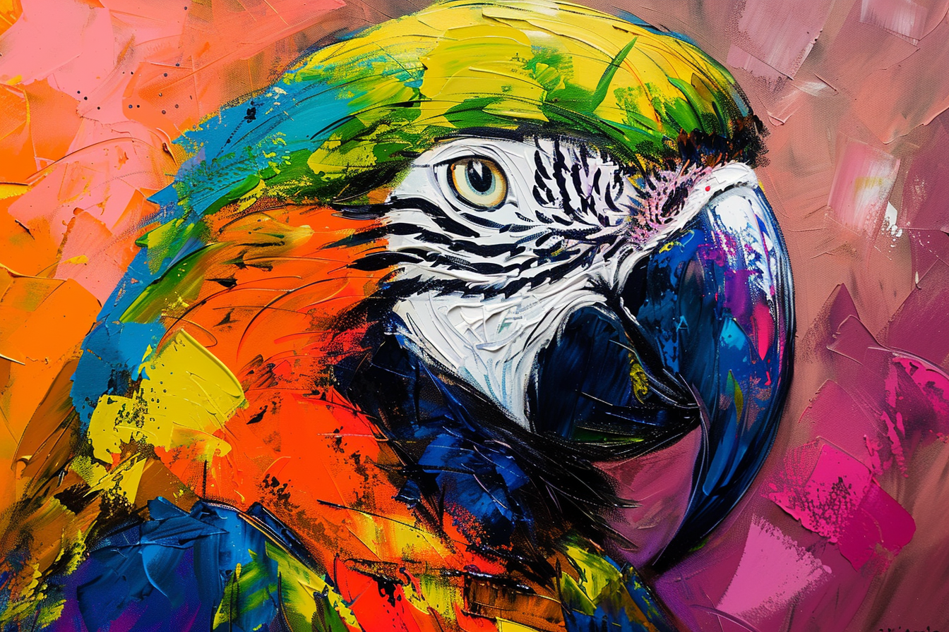 Tableau Oiseau Perroquet Coloré