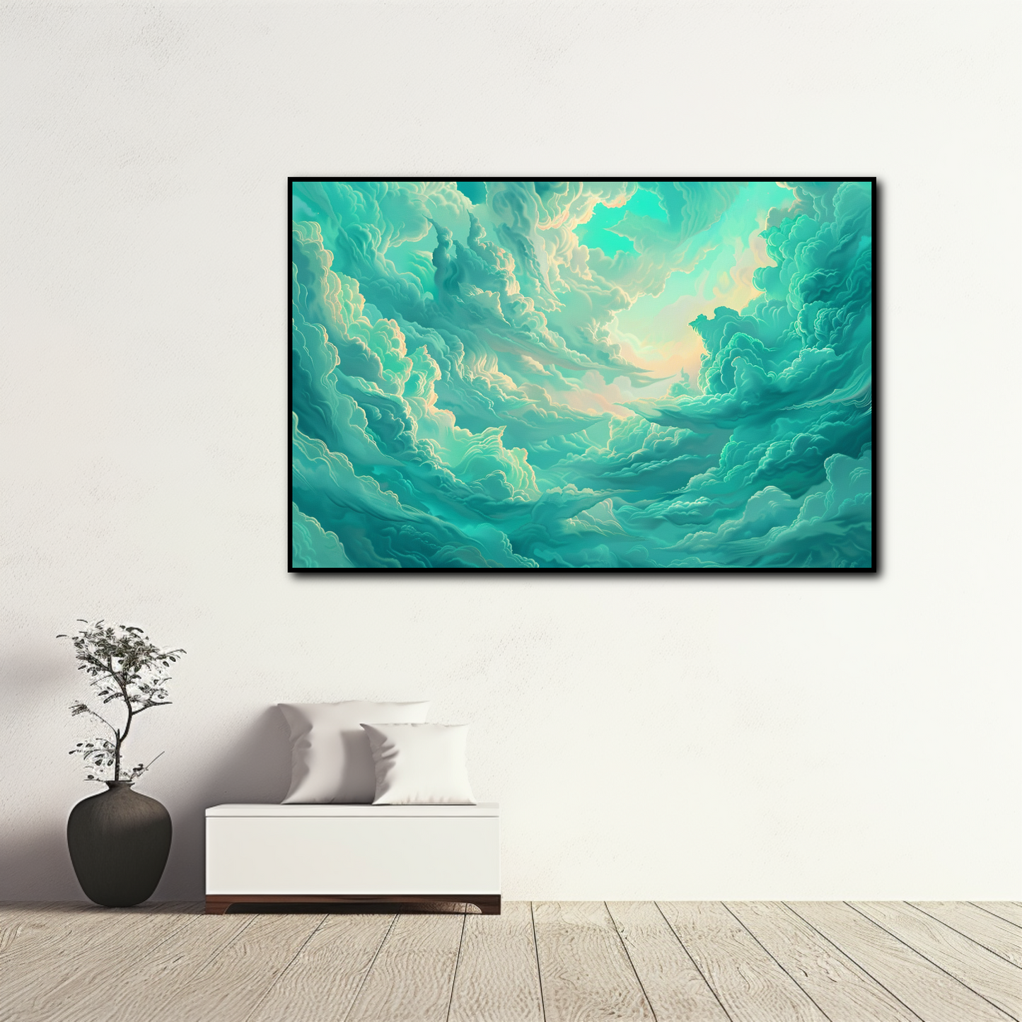 Tableau Nuages Turquoises