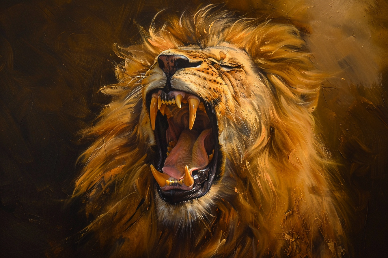 Tableau Lion Rugissant