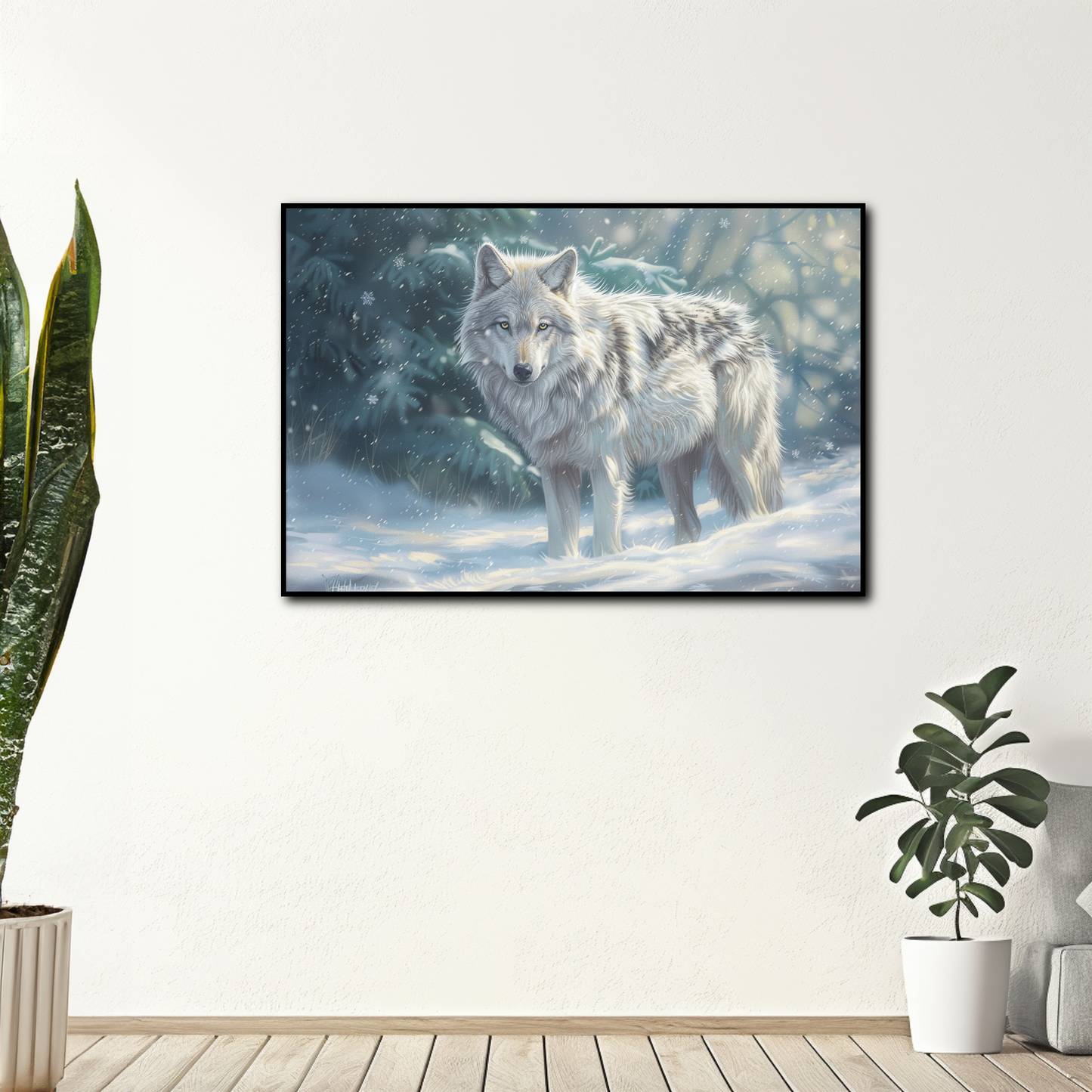 Tableau Loup Blanc
