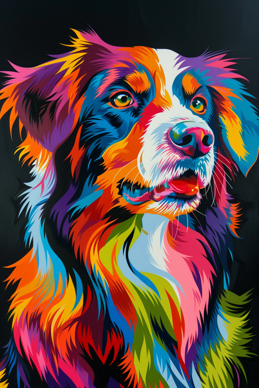 Tableau Coloré Chien