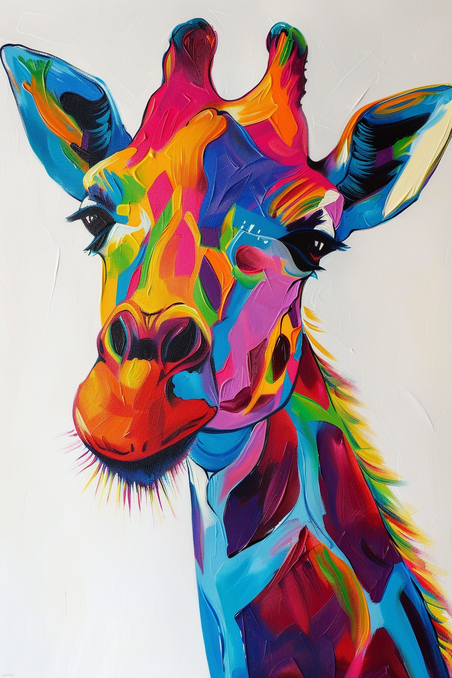 Tableau Girafe Coloré