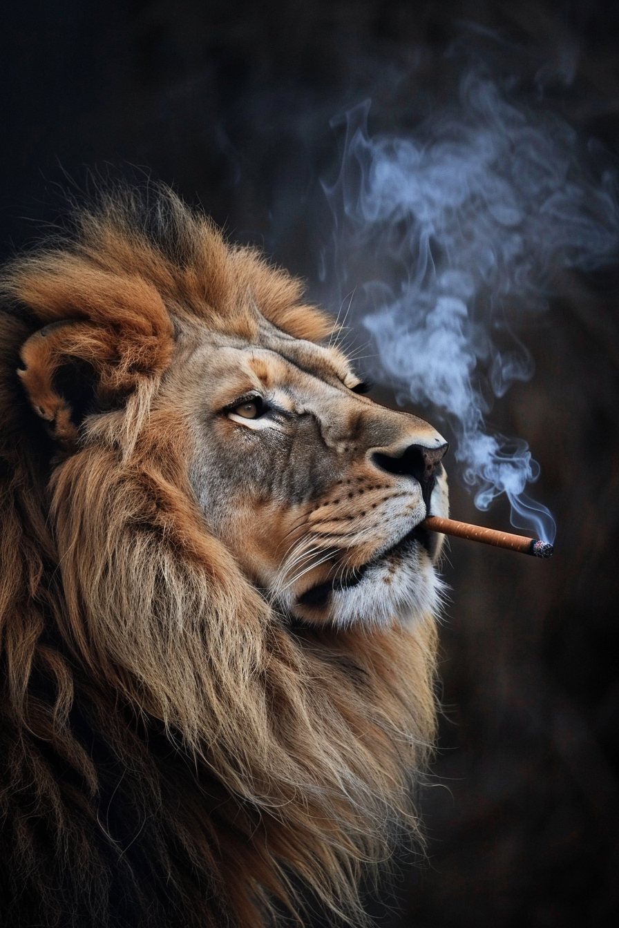 Tableau Lion qui Fume