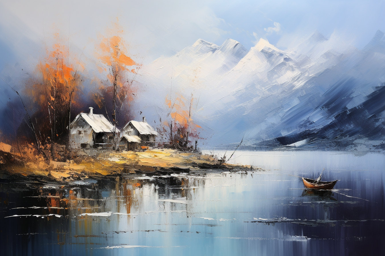 Tableau Montagne et Lac