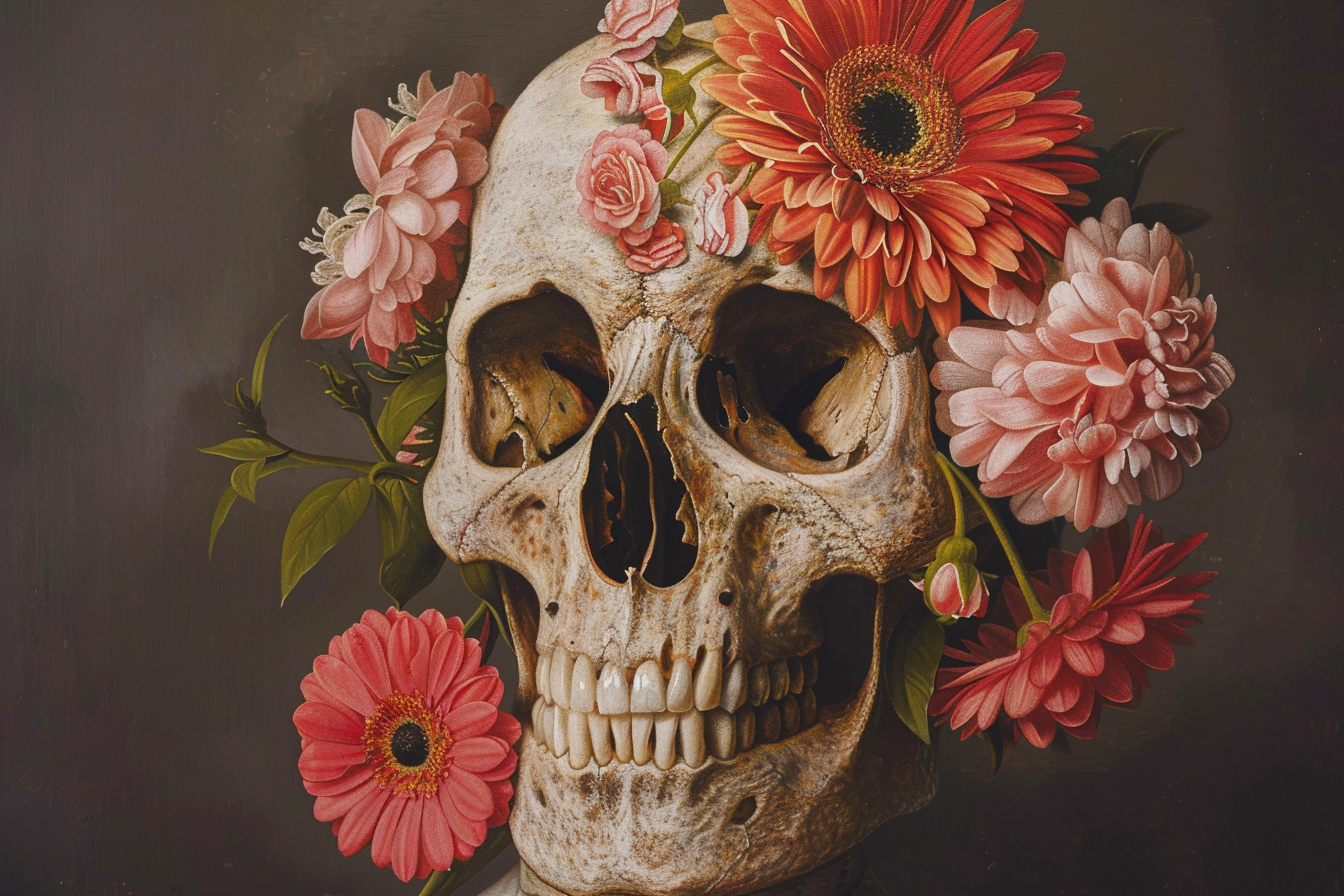 Tableau Crâne Fleurie