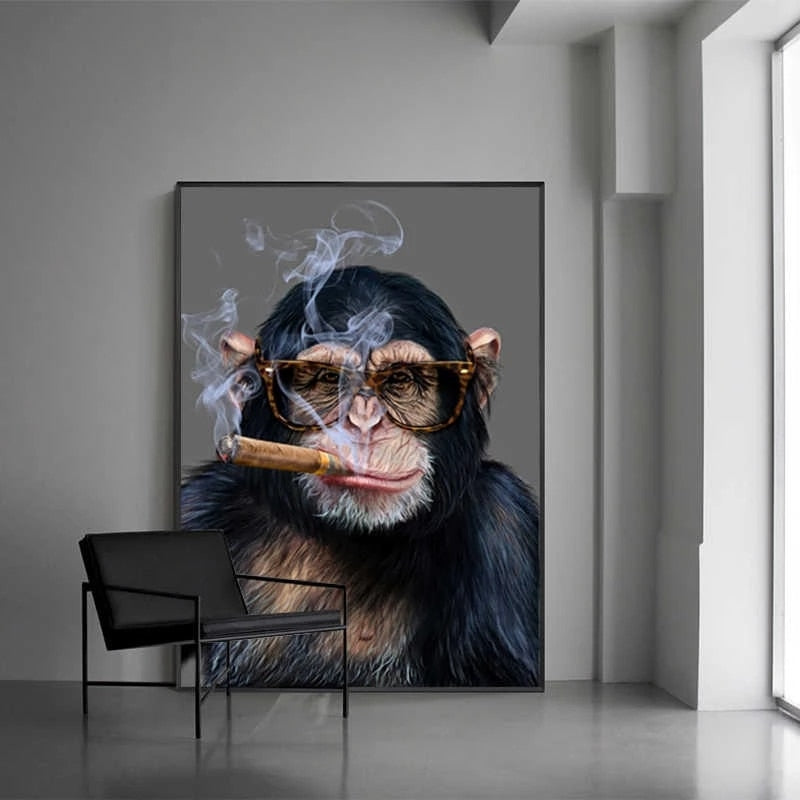 Tableau Singe qui Fume