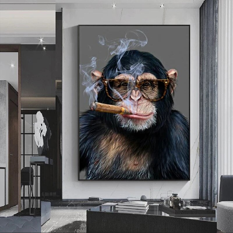 Tableau Singe qui Fume