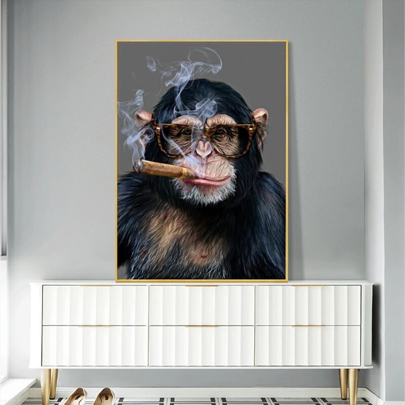 Tableau Singe qui Fume
