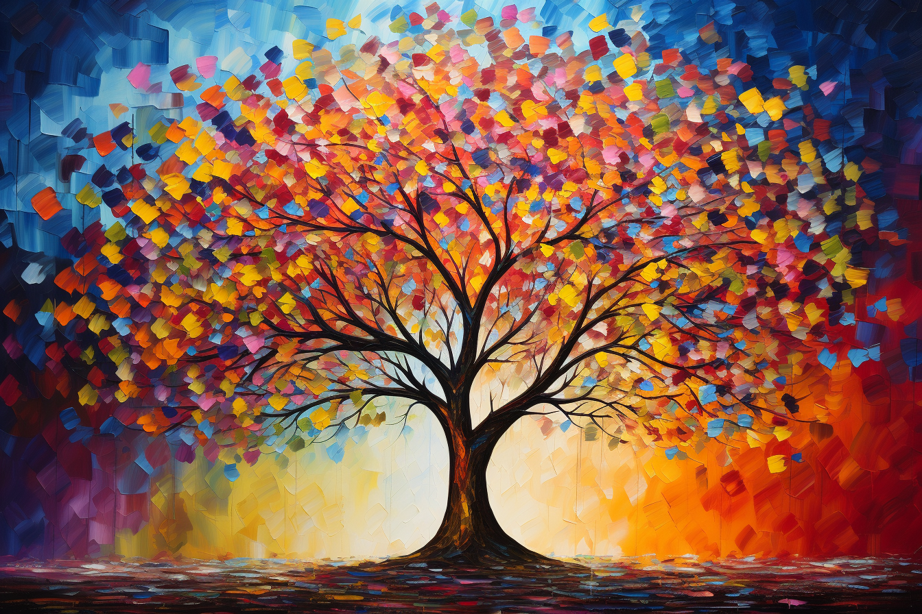 Tableau Arbre de Vie Couleur