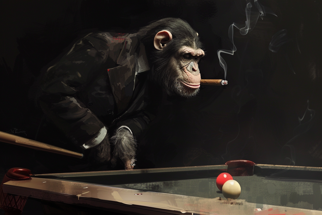 Tableau Singe Billard