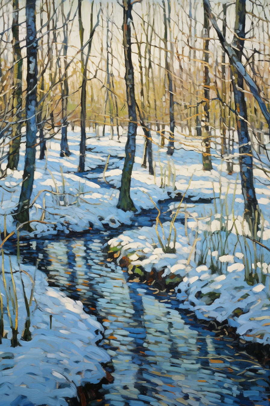 Tableau Forêt et Neige