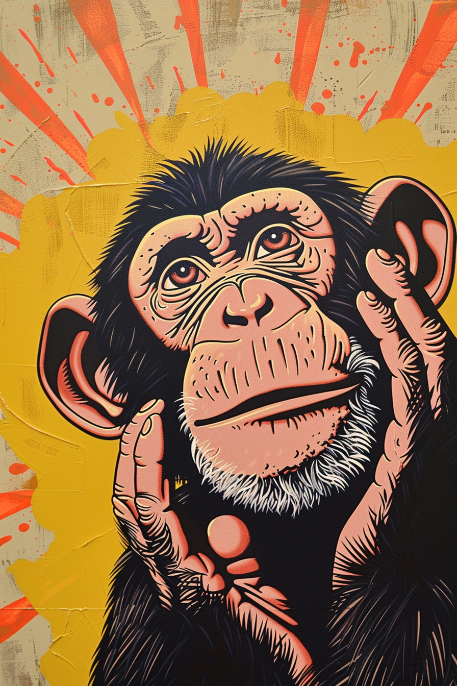 Tableau Singe Jaune