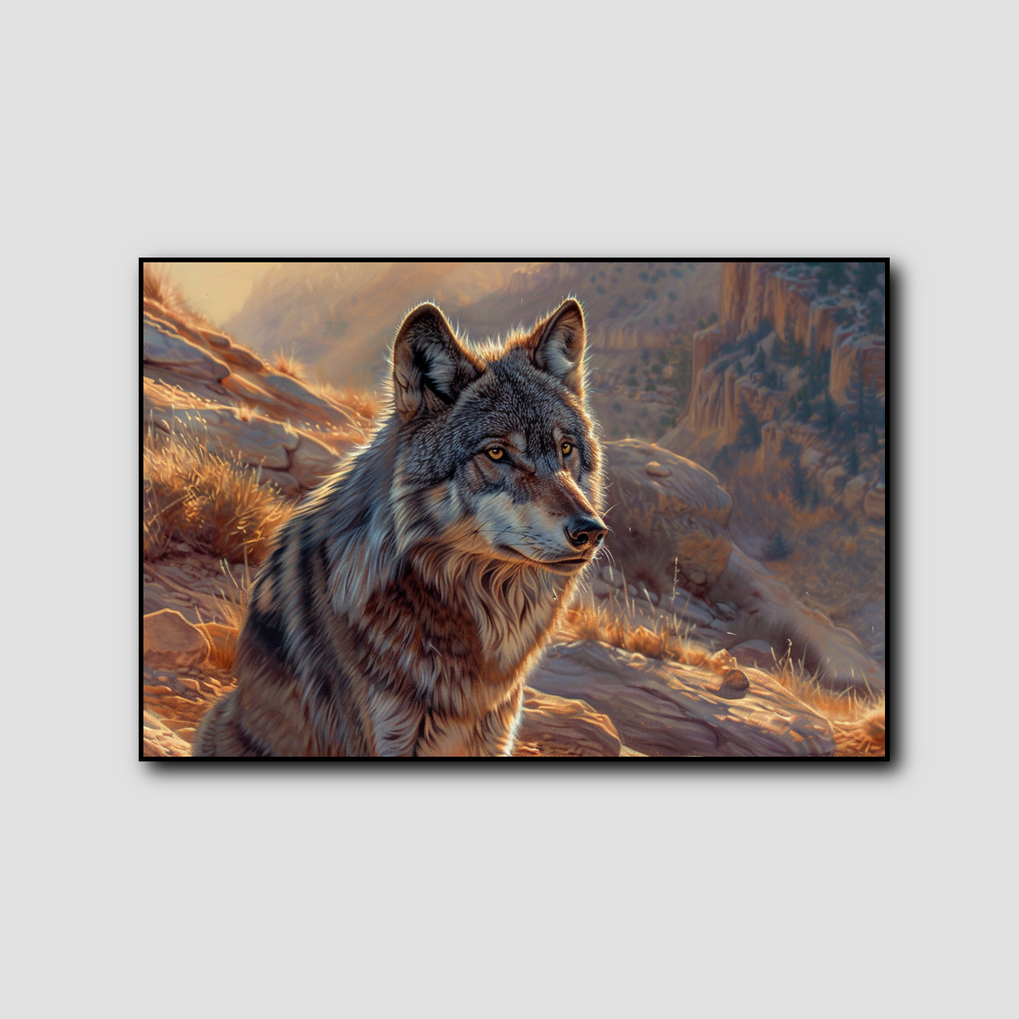 Tableau Loup Gris