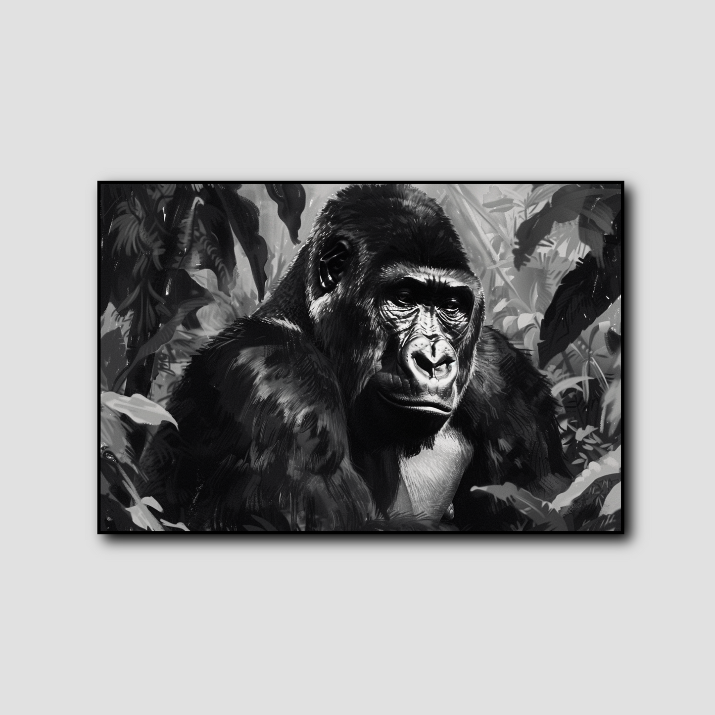 Tableau Gorille Noir et Blanc