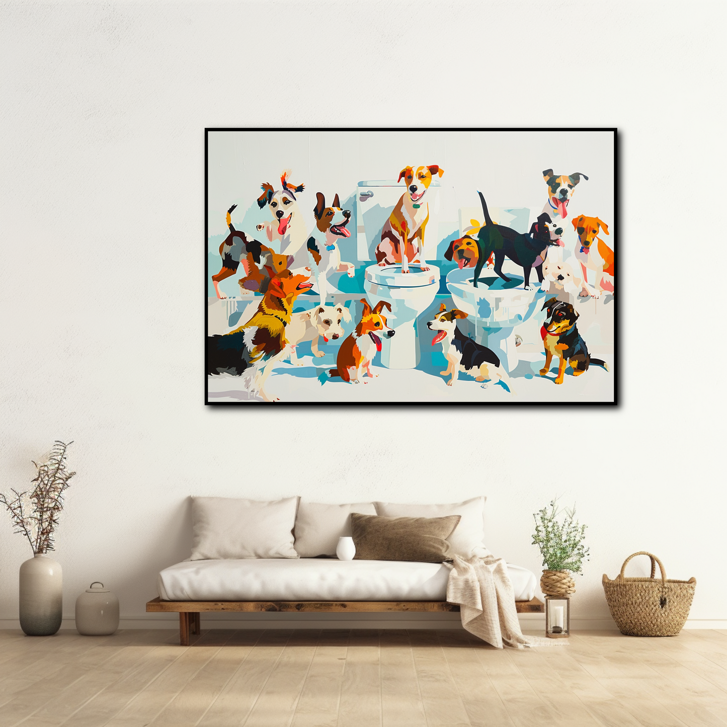 Tableau Les Chiens à la Toilette