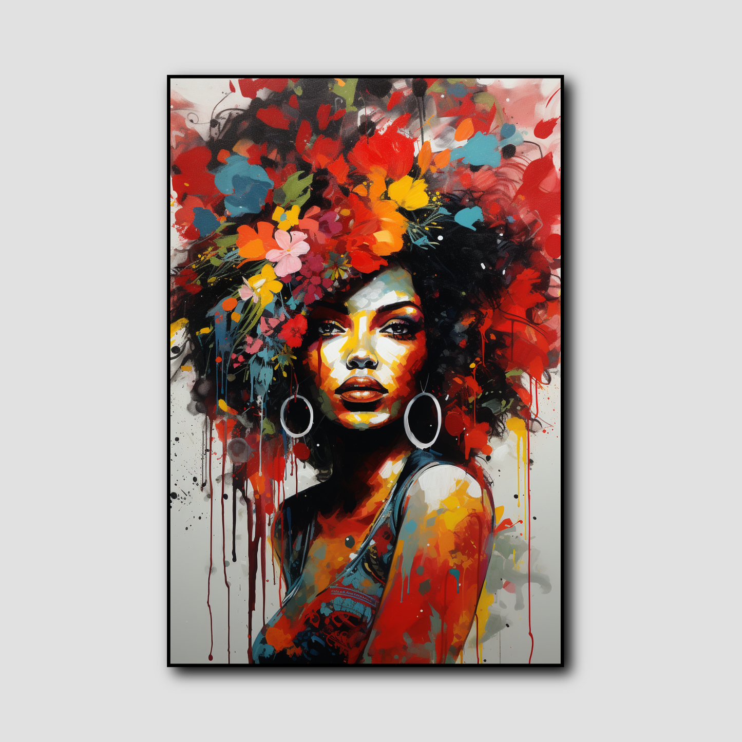 Tableau Femme Afro Street Art