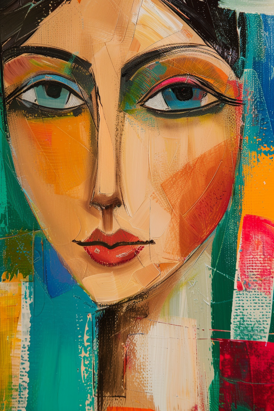 Tableau Femme Abstraite Couleurs