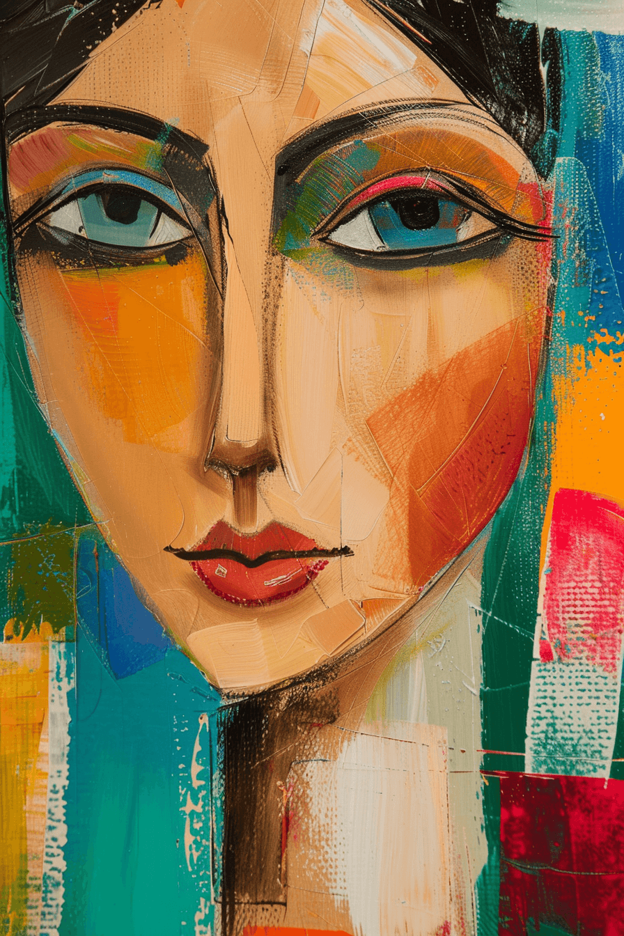 Tableau Femme Abstraite Couleurs