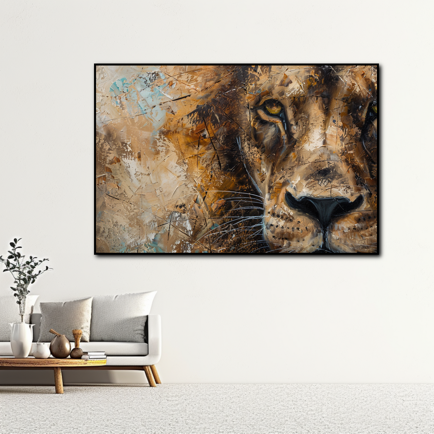 Tableau Contemporain de Lion