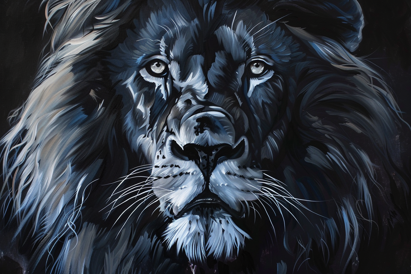 Tableau Lion Noir