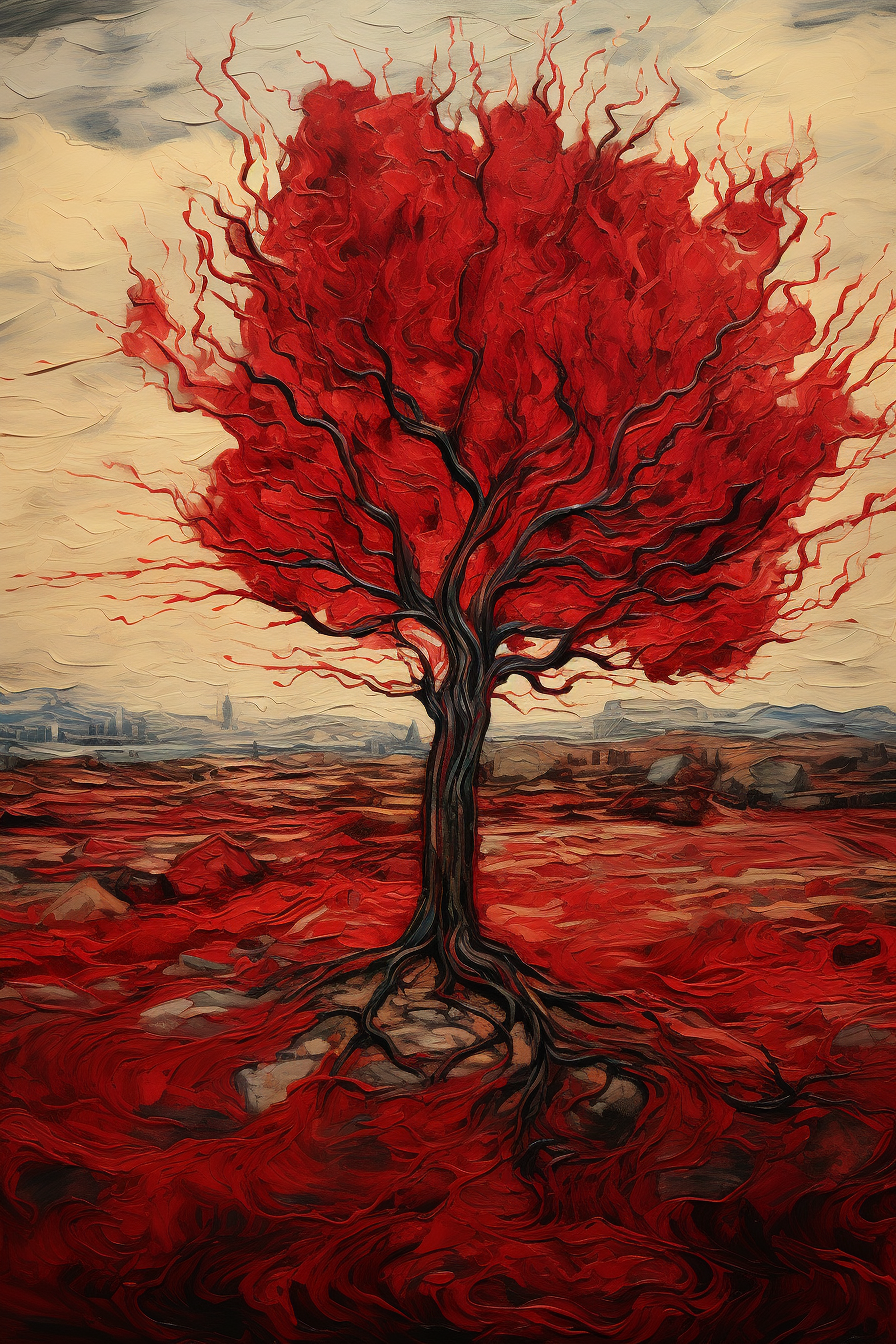 Tableau Arbre Rouge