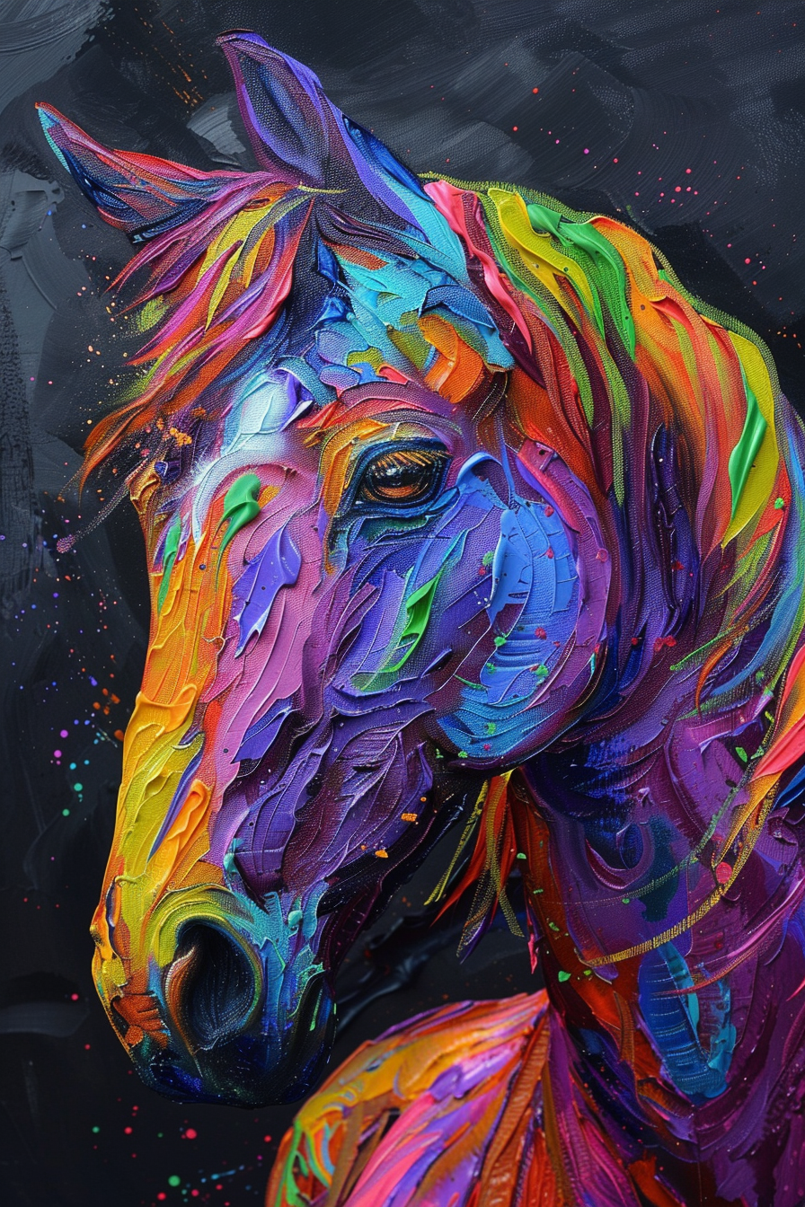 Tableau Cheval Coloré