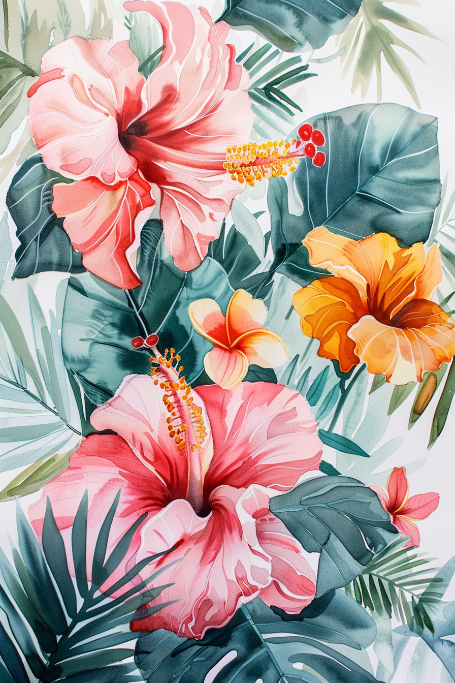 Tableau Fleur Fond Blanc