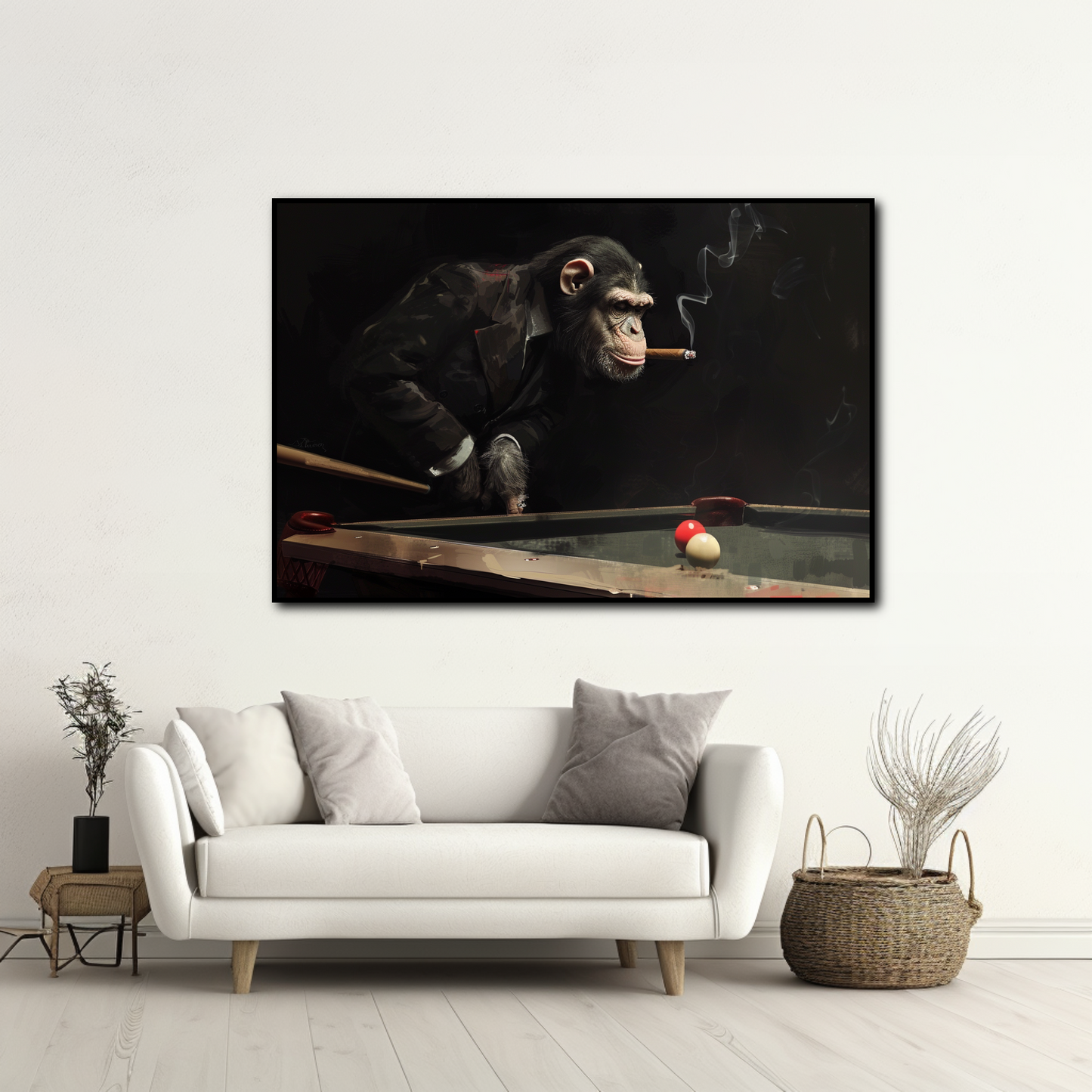 Tableau Singe Billard