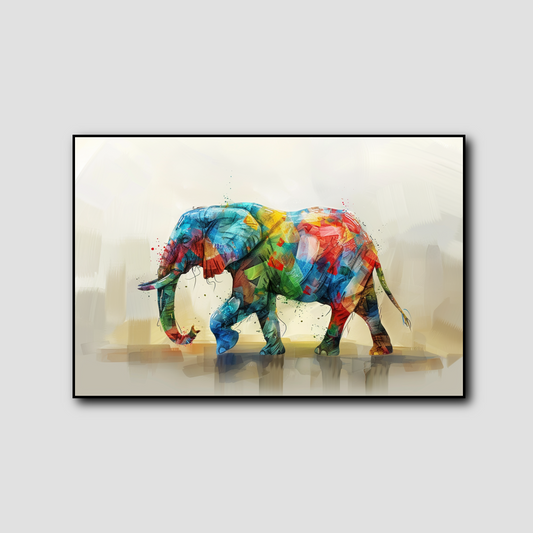 Tableau Elephant Multicolore