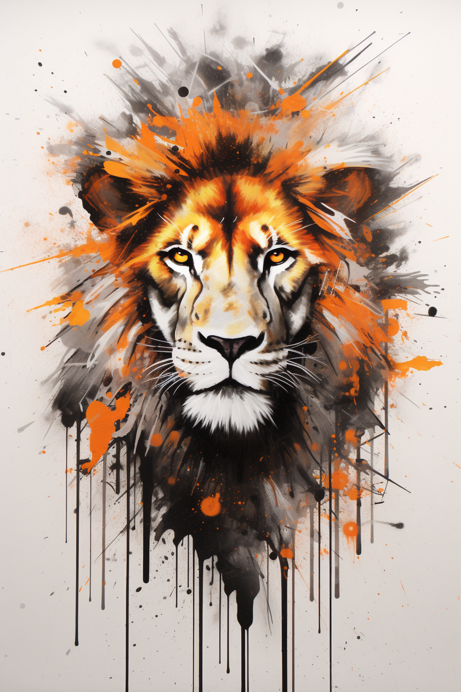 Tableau Lion Street Art