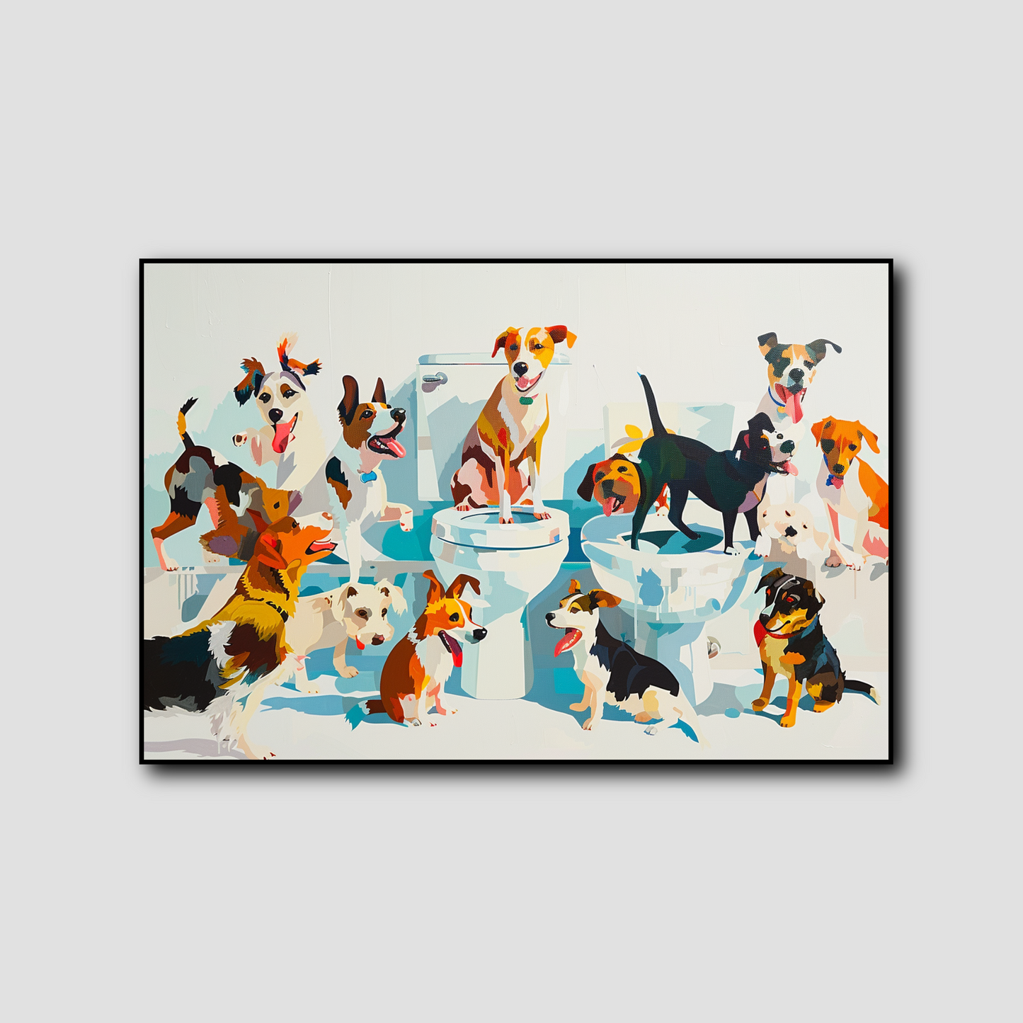 Tableau Les Chiens à la Toilette