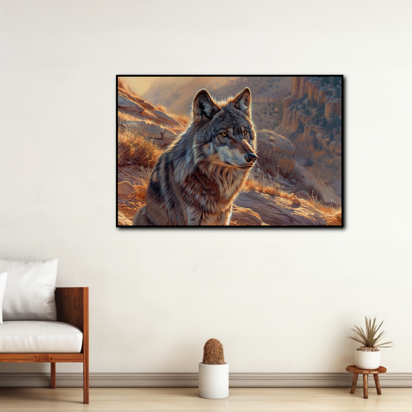 Tableau Loup Gris