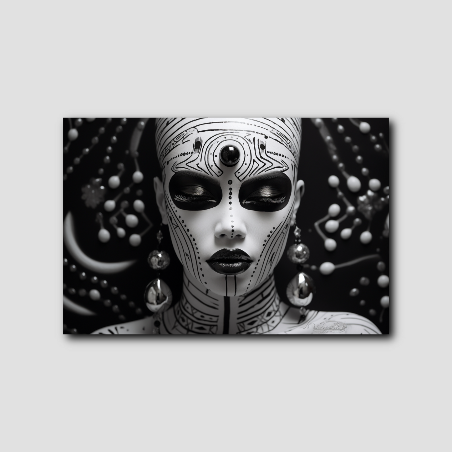 Tableau Ethnique Noir et Blanc