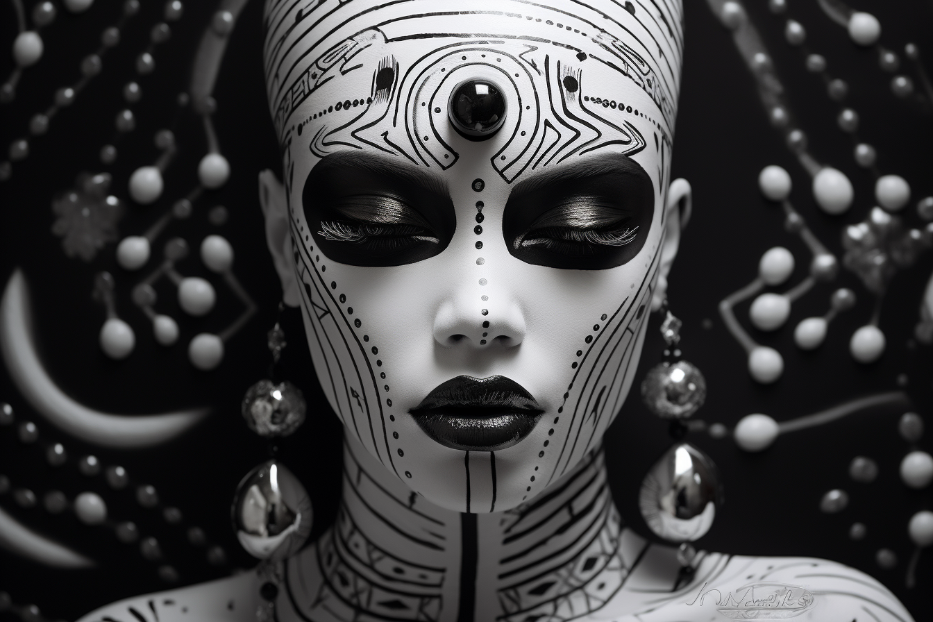 Tableau Ethnique Noir et Blanc