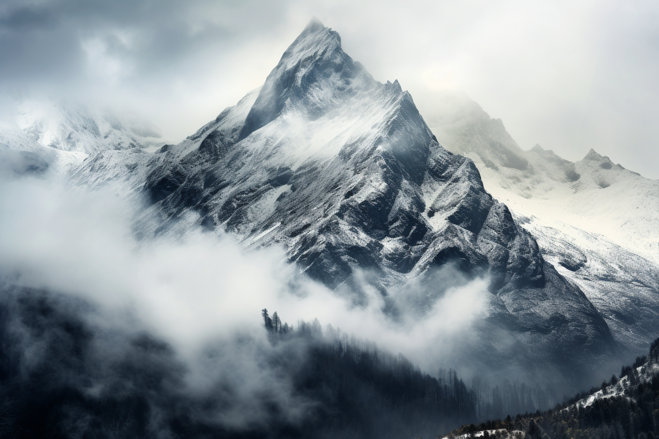 Tableau Montagne et Brume
