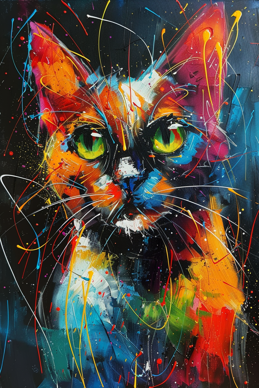 Tableau Chat Coloré