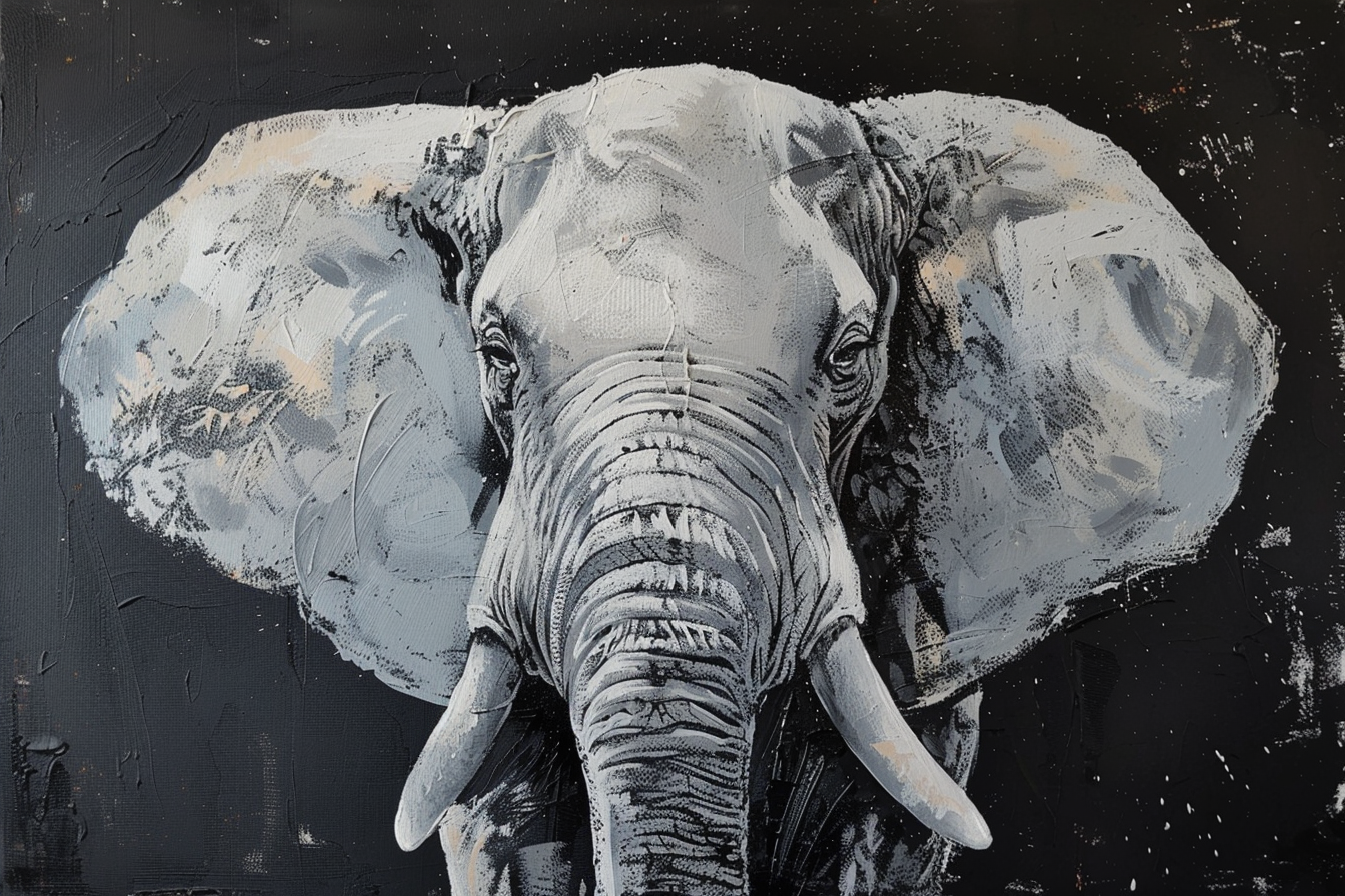 Tableau Éléphant Gris