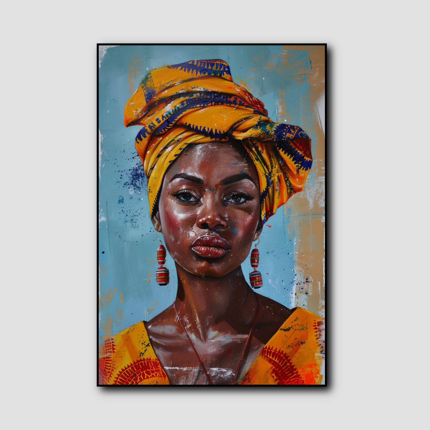 Tableau Fille Afro Graffiti