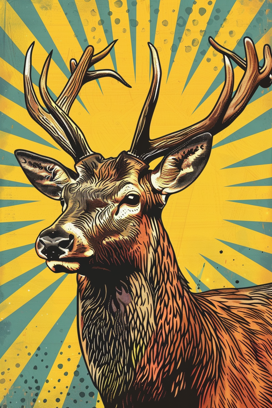 Tableau Pop Art Cerf