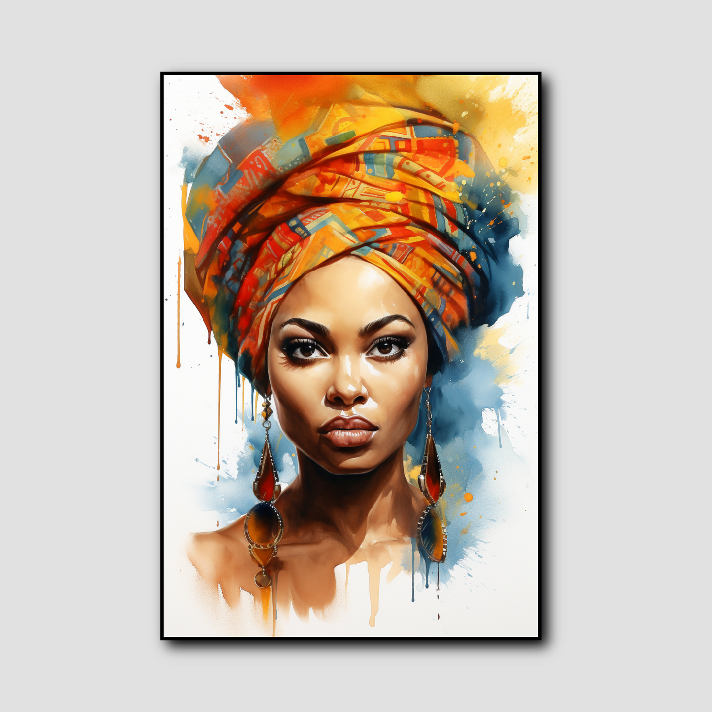 Tableau Aquarelle Femme Africaine
