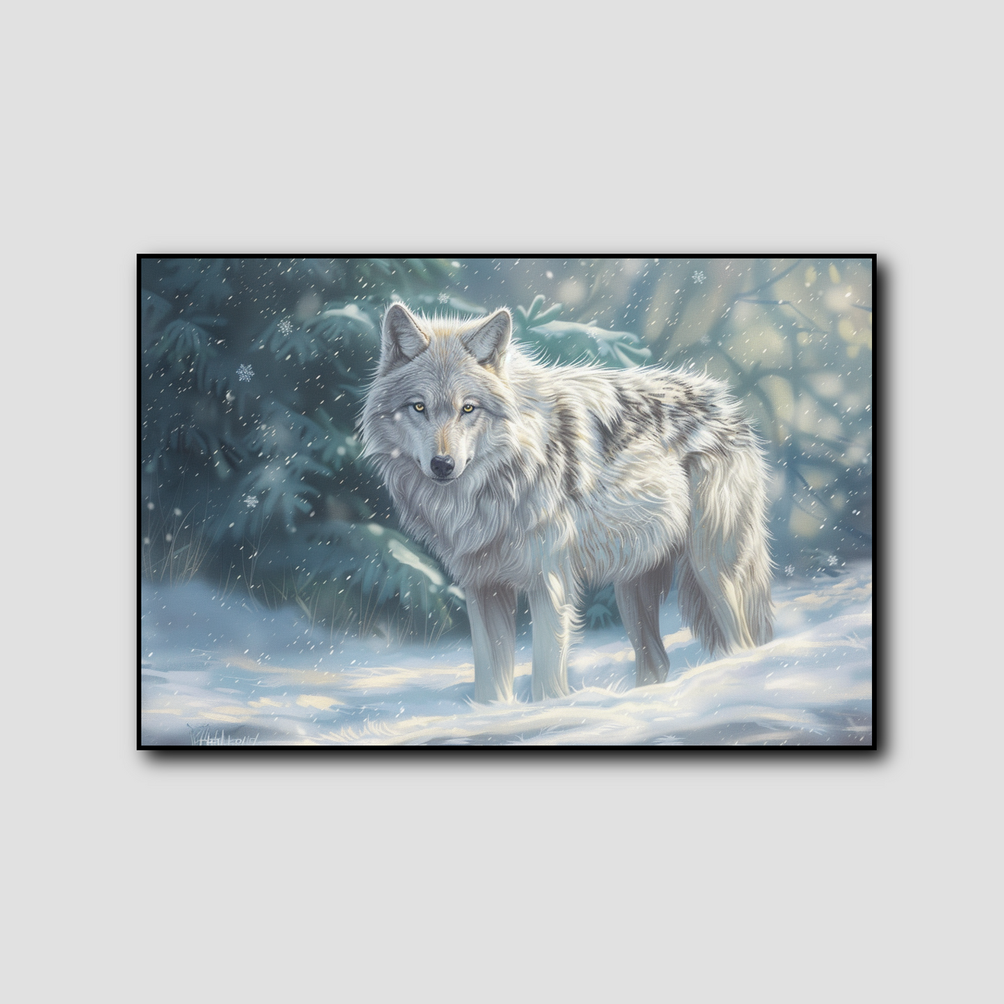 Tableau Loup Blanc