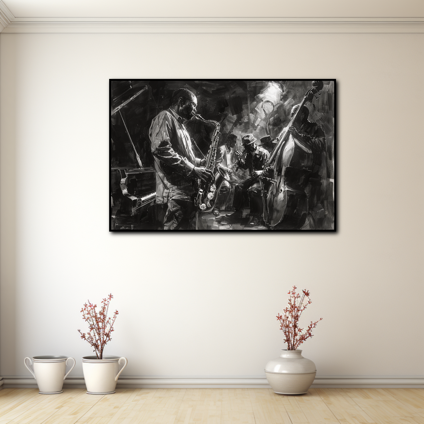 Tableau Jazz Noir et Blanc