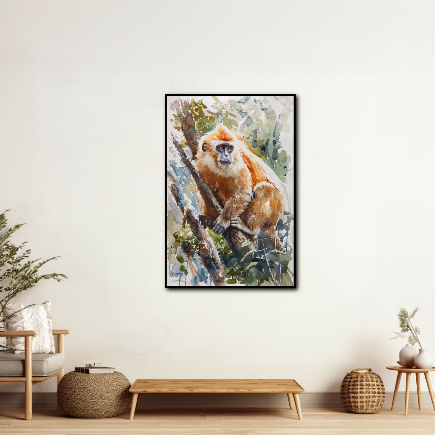 Tableau Singe Aquarelle