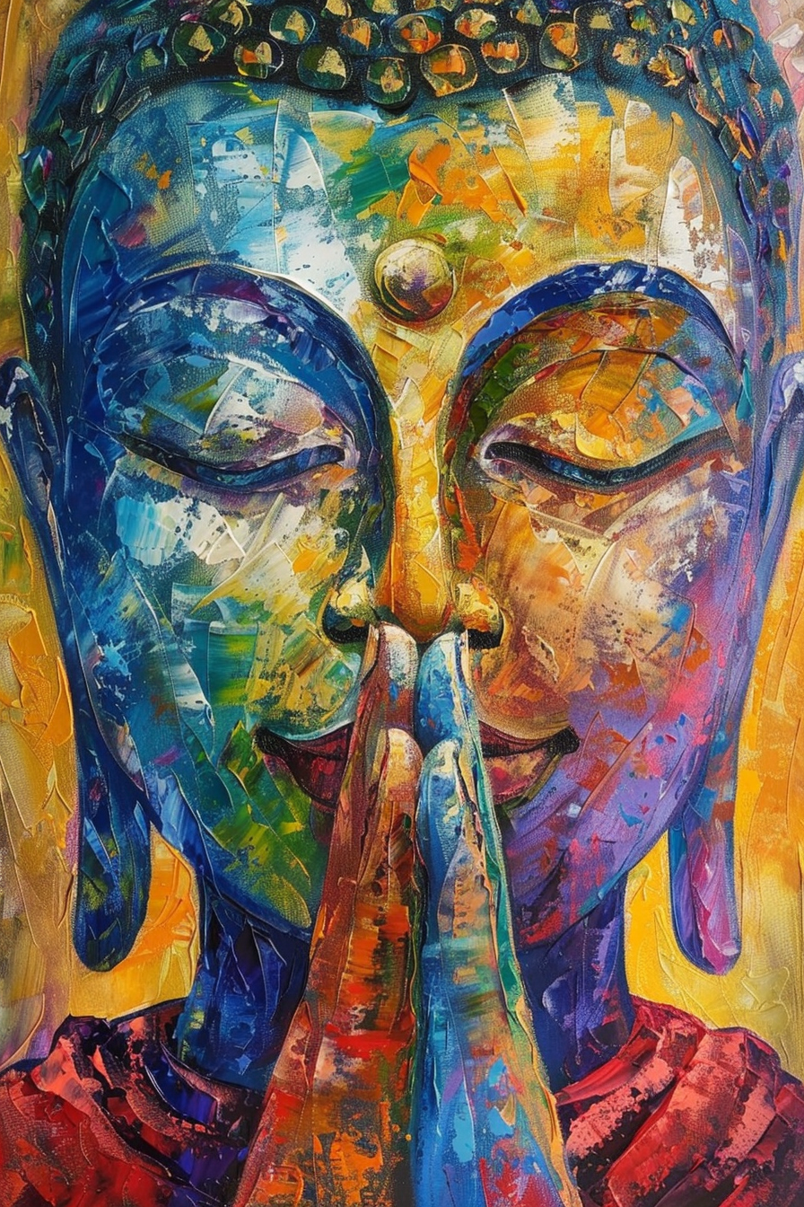 Tableau Bouddha Coloré