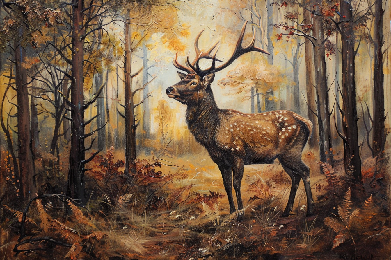 Tableau Cerf Forêt