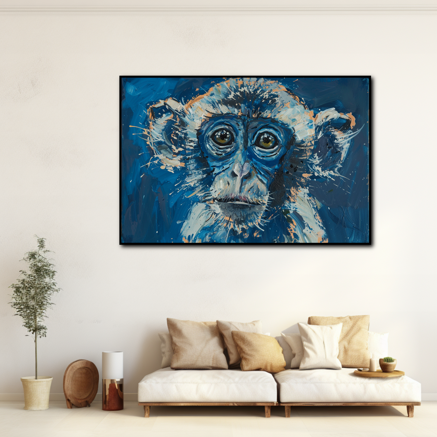 Tableau Singe Bleu