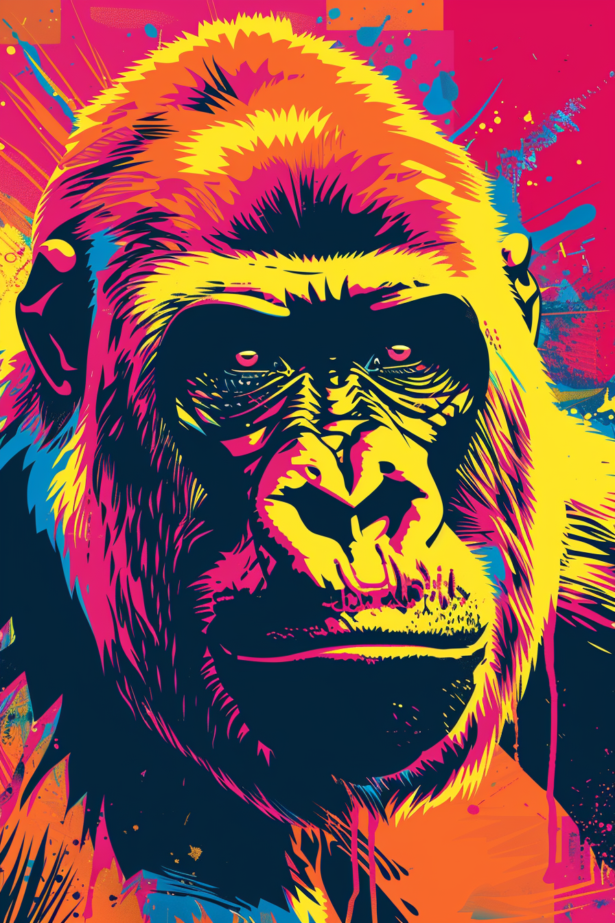 Tableau Gorille Coloré