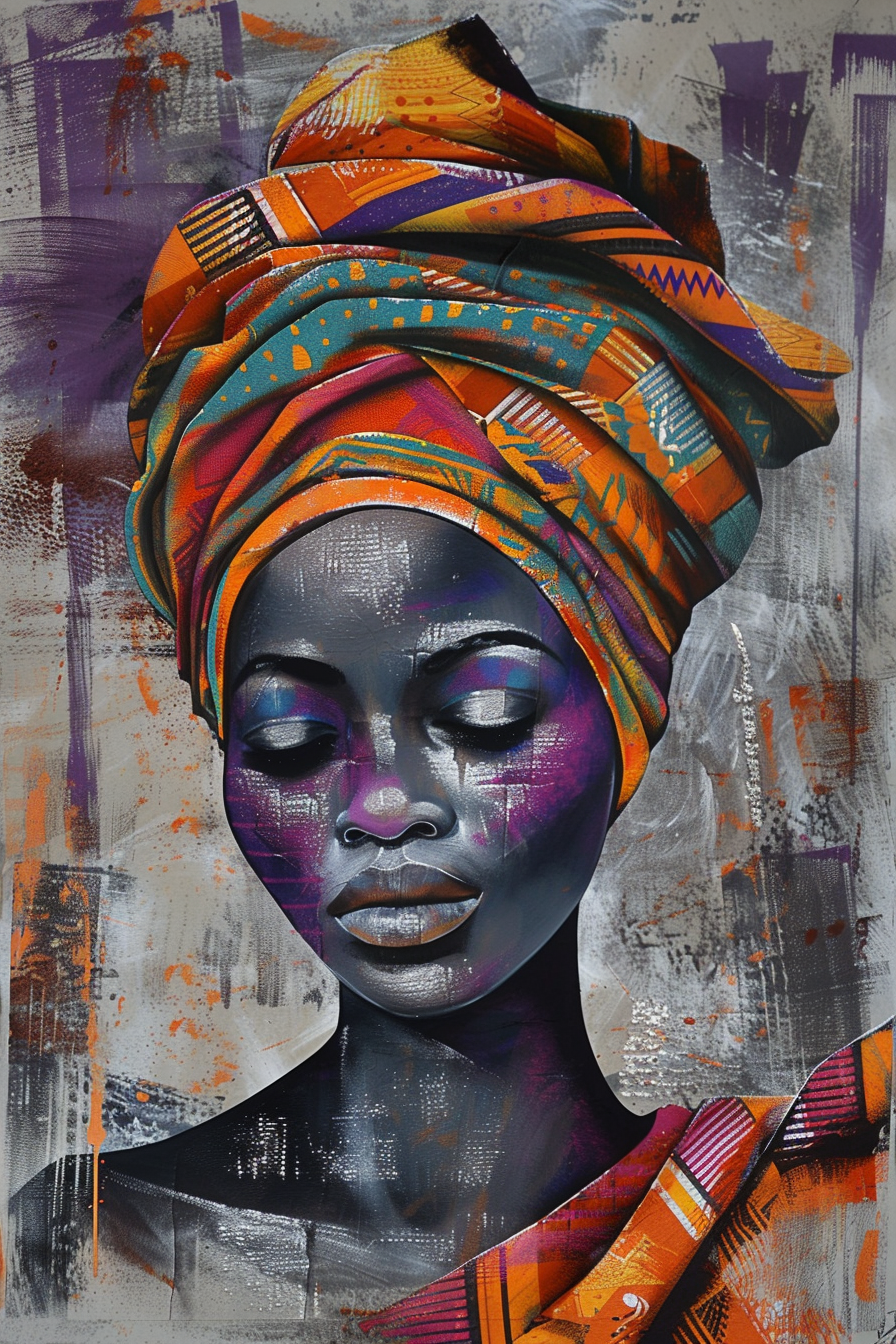Tableau Street Art Femme Africaine