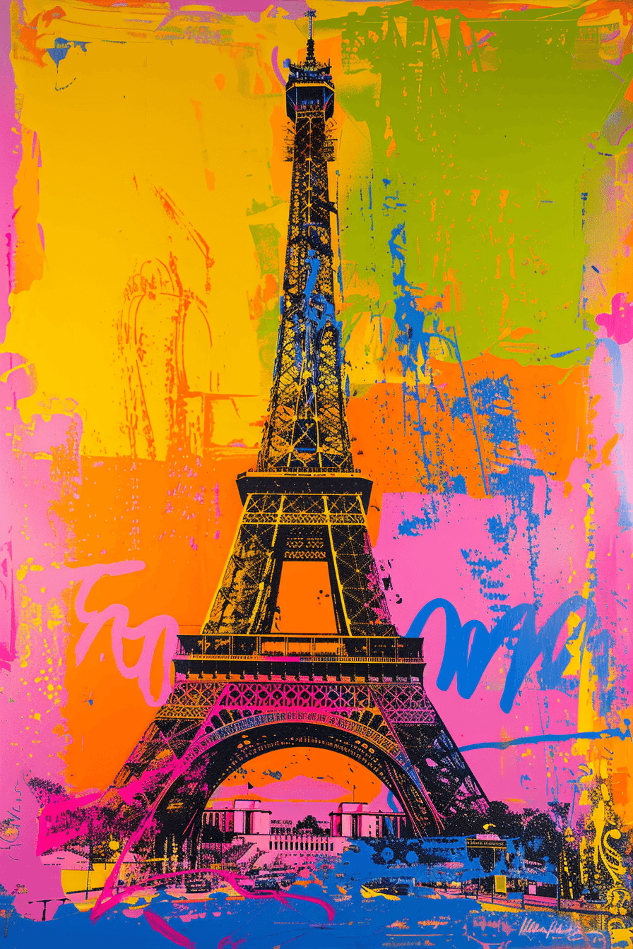 Tableau Tour Eiffel Coloré