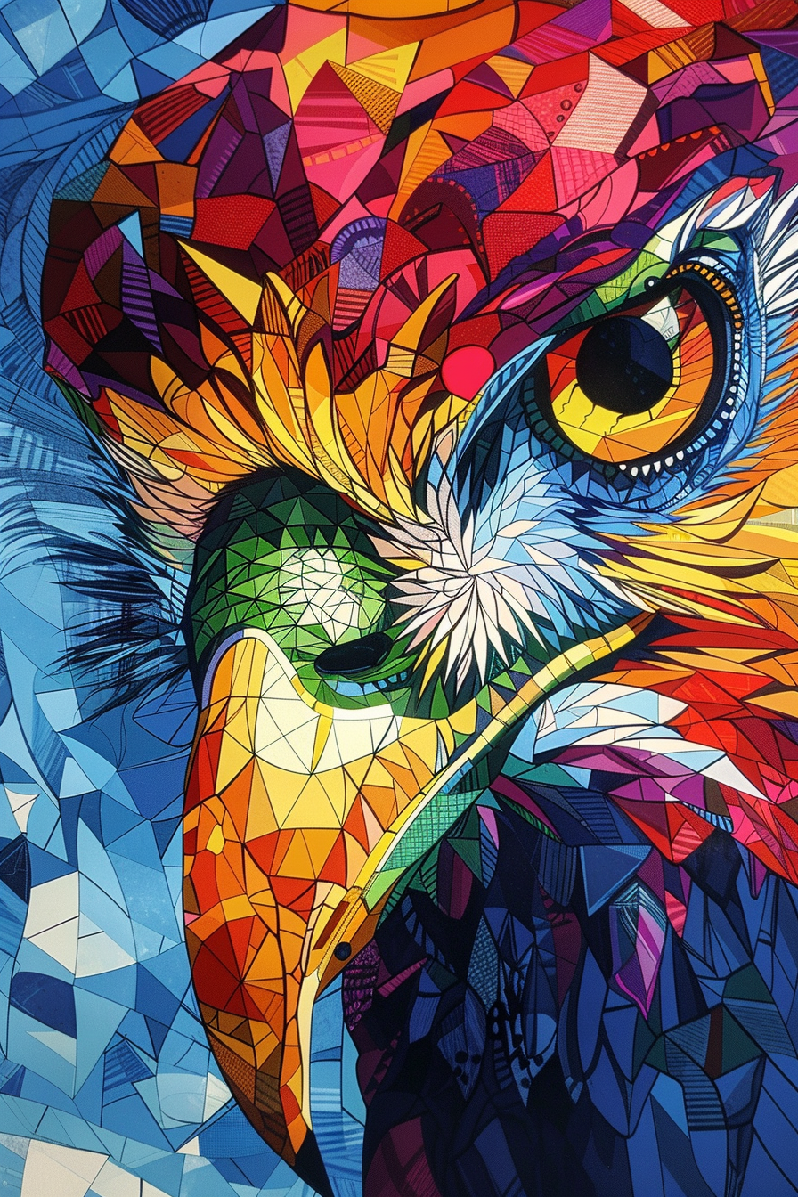 Tableau Aigle Multicolore